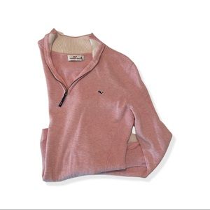 Vineyard Vines quarter zip pink sweater
